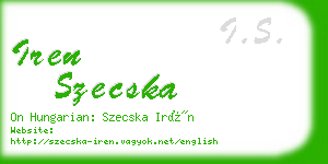 iren szecska business card